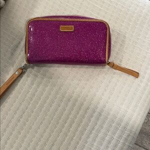 Consuela Pink Glitter Wristlet Wallet